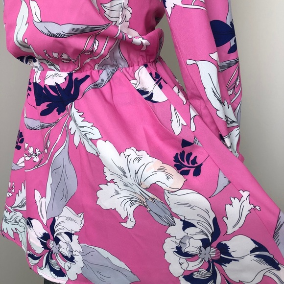Yumi Kim Pink Floral One Shoulder Mini Dress Size S - Picture 5 of 12